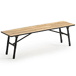 Скамья с сиденьем из массива акации Damon Industrial Wooden Bench варинант исполнения - 1 | Loft Concept в Сочи