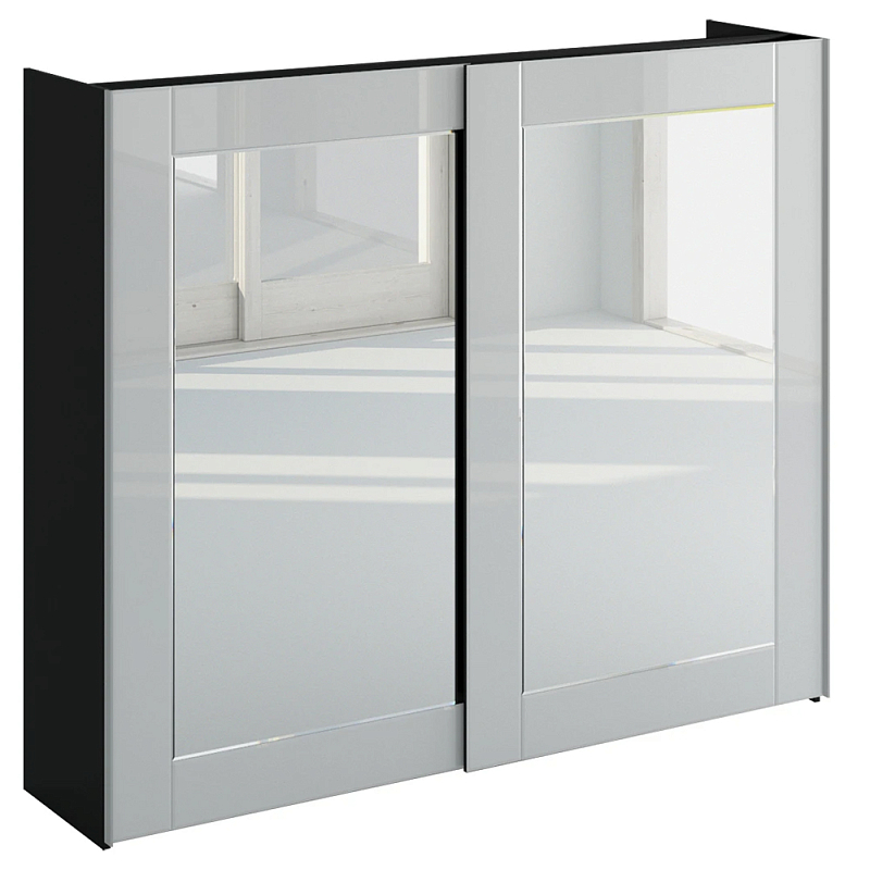 Шкаф-купе White Crystal Черный Белый Зеркало в Сочи | Loft Concept 