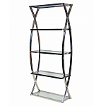 Металлический стеллаж со стеклянными полками Molecule варинант исполнения - 1 | Loft Concept в Сочи