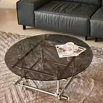 Дизайнерский журнальный стол с круглой столешницей на стальном основании Rivetyk варинант исполнения - 3 | Loft Concept в Сочи