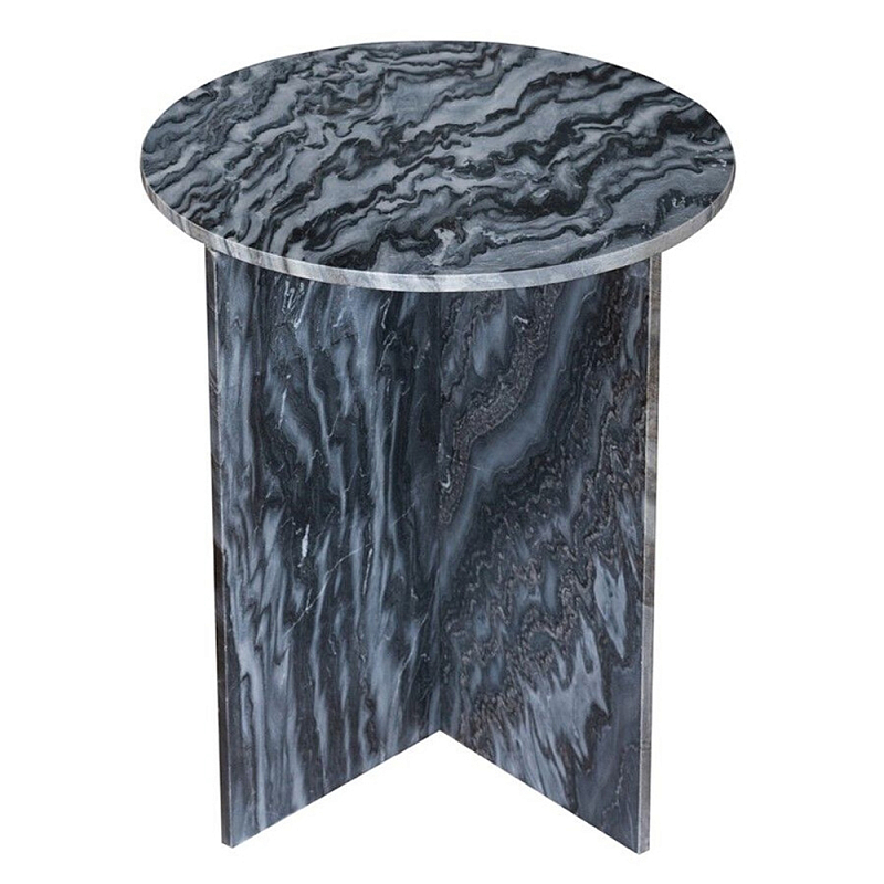 Столик кофейный с столешницей из черного мрамора Compact Black Marble Table Черный Мрамор Nero в Сочи | Loft Concept 