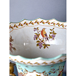 Ваза из голубого фарфора с рисунком птиц и цветов и декоративными элементами Blue Garden варинант исполнения - 8 | Loft Concept в Сочи