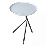 Столик приставной с круглой серой столешницей и черным основанием Round Stable Table варинант исполнения - 2 | Loft Concept в Сочи