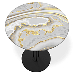 Стол журнальный с круглой столешницей из стекла Gray and Gold Marble варинант исполнения - 2 | Loft Concept в Сочи