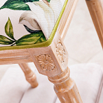 Банкетка из натурального бука золотистая с изображением птиц и цветов Blooming Bird варинант исполнения - 4 | Loft Concept в Сочи