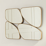 Зеркало в ассиметричной раме золотистого цвета Chaotic варинант исполнения - 3 | Loft Concept в Сочи