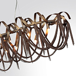 Люстра подвесная линейная с переплетенными металлическими лентами и цепочками Atlantis Chain варинант исполнения - 5 | Loft Concept в Сочи