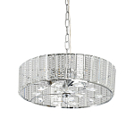 Люстра круглая на цепи цвета хром с прозрачными рельефными хрустальными пластинами Textured Glass Chandelier варинант исполнения - 1 | Loft Concept в Сочи