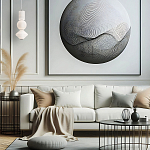 Подвесной светильник белого цвета с тремя геометрическими плафонами Alora Mood варинант исполнения - 7 | Loft Concept в Сочи