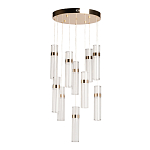 Люстра каскадная с прозрачными цилиндрическими плафонами Jenae Glass Tube Lighting варинант исполнения - 2 | Loft Concept в Сочи