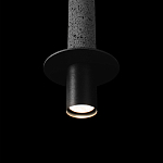 Подвесной светильник с узким цилиндрическим плафоном и черным металлическим декором Concrete Pipe варинант исполнения - 7 | Loft Concept в Сочи