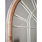 Зеркало-окно настенное в венецианском стиле с деревянной рамой бежевого цвета Venetian Smooth варинант исполнения - 7 | Loft Concept в Сочи