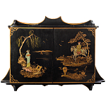 Винтажная полка в Китайском стиле c ручной росписью Chinese Shelf Black варинант исполнения - 1 | Loft Concept в Сочи