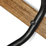 Барный стул со спинкой и металлической подставкой на 4-х деревянных ножках Бежевый Велюр Vendramin Chair варинант исполнения - 6 | Loft Concept в Сочи