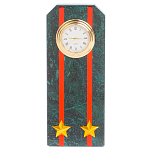 Часы погон ВС подарочные настольные из натурального камня Змеевик Military Clock варинант исполнения - 13 | Loft Concept в Сочи