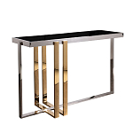 Консоль в современном стиле с черной стекляной столешницей Console with Black Glass варинант исполнения - 1 | Loft Concept в Сочи