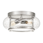 Потолочный светильник цвета никель с плафоном из прозрачного фактурного стекла Quoizel варинант исполнения - 1 | Loft Concept в Сочи