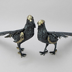 Статуэтка бронзовая пара Фазаны синие Bronze Birds варинант исполнения - 4 | Loft Concept в Сочи