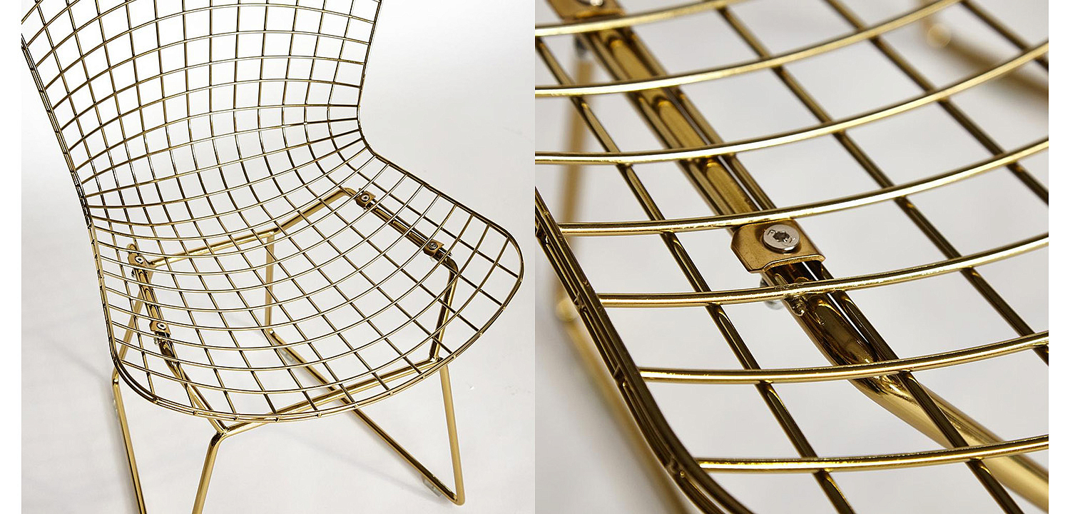 Стул Bertoia Side Chair gold - Loft-Concept в Сочи