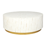 Стол журнальный Белый RADIAL BONE INLAY COFFEE TABLE NATURAL варинант исполнения - 1 | Loft Concept в Сочи