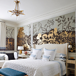 Обои ручная роспись в стиле Арт-деко Rateau Colourway SC-243 on Deep Rich Gold gilded paper варинант исполнения - 1 | Loft Concept в Сочи