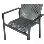 Стул темно-серый с высокой плетеной спинкой и сиденьем Braided Strength варинант исполнения - 7 | Loft Concept в Сочи