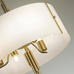 Люстра на штанге с белым круглым плафоном на бронзовом основании с вертикальным декором из металлических трубок Sohne варинант исполнения - 4 | Loft Concept в Сочи