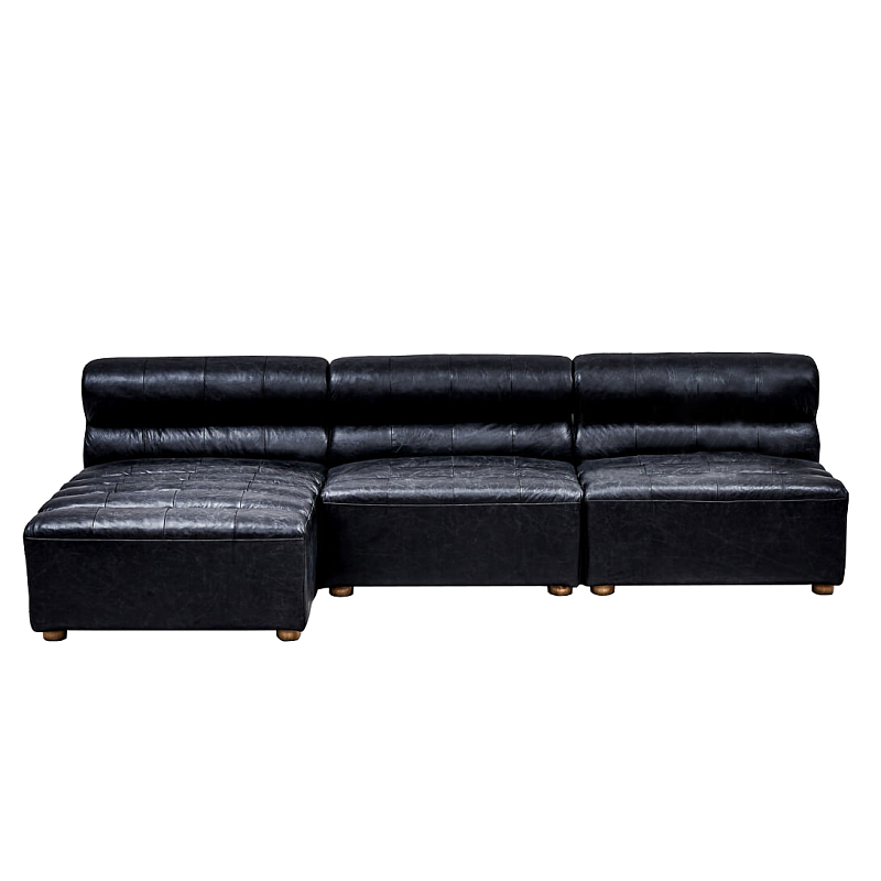 Диван Veronica Leather Sofa Черный в Сочи | Loft Concept 