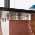 Обеденный стол со стеклянной столешницей и розовыми ножками с тканевой обивкой Wrigley варинант исполнения - 3 | Loft Concept в Сочи