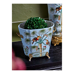 Кашпо из голубого фарфора с бронзовыми элементами Blue Garden варинант исполнения - 4 | Loft Concept в Сочи