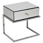 Тумбочка зеркальная с ящиком Mirror Chrome Cabinet варинант исполнения - 1 | Loft Concept в Сочи