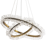 Люстра два кольца с хрустальным декором Rowan Crystal Ring Horizontal Brass Chandelier варинант исполнения - 1 | Loft Concept в Сочи