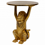 Столик с подстольем в виде обезьянки Bombay Gold варинант исполнения - 1 | Loft Concept в Сочи