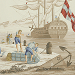 Обои ручная роспись Views of Italy Azure on Sepia варинант исполнения - 1 | Loft Concept в Сочи