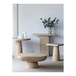 Столик кофейный кремового цвета с овальной столешницей и круглым основанием Cream Dalmen Table варинант исполнения - 8 | Loft Concept в Сочи