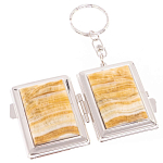 Зеркало брелок складное двухстороннее из натурального камня Оникс Silver Stone Mirrors варинант исполнения - 2 | Loft Concept в Сочи