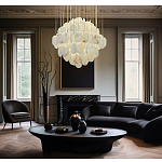 Люстра с овальными подвесками из натурального камня Spatial Composition варинант исполнения - 7 | Loft Concept в Сочи