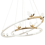 Кольцевая люстра с декором в виде бабочек Glass Butterflies Two Rings Chandelier варинант исполнения - 1 | Loft Concept в Сочи