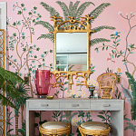 Обои ручная роспись Amazonia Florence Pink dyed silk варинант исполнения - 4 | Loft Concept в Сочи