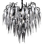 Люстра со стеклянными подвесками дымчатого цвета Ambre Glass Chandelier 80 варинант исполнения - 1 | Loft Concept в Сочи