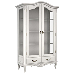 Витрина белая двухдверная с 4-мя полками и 2-мя ящиками в стиле прованс White Provence варинант исполнения - 1 | Loft Concept в Сочи