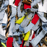 Ковер прямоугольный разноцветный из джинсовой одежды Zero Waste варинант исполнения - 3 | Loft Concept в Сочи