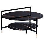 Стол журнальный круглый черный с полкой Inherence варинант исполнения - 1 | Loft Concept в Сочи