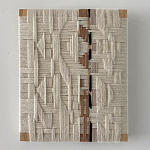 Текстильное панно ручной работы из хлопкового шнура wall panel line beige варинант исполнения - 1 | Loft Concept в Сочи