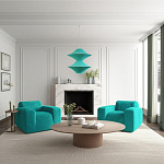 Подвесной вязаный бирюзовый светильник «Звезда Востока 02» варинант исполнения - 1 | Loft Concept в Сочи