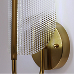 Бра с изогнутым рельефным плафоном Textured Glass варинант исполнения - 4 | Loft Concept в Сочи