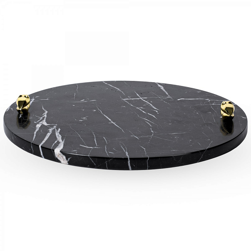 Поднос ACOLYTE ENTERTAINING PLATTER MARBLE & BRONZE Черный в Сочи | Loft Concept 