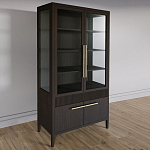 Витрина Primo со стеклянными фасадами и буфетом шпон Темный орех варинант исполнения - 3 | Loft Concept в Сочи