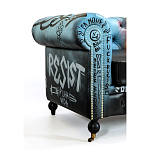 Диван в Лофт Честерфильд граффити из винтажной кожи GRAFFITI PARA Chesterfield варинант исполнения - 4 | Loft Concept в Сочи