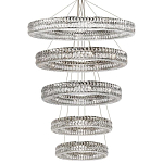 Многоярусная Люстра Elizabeth Хром Вертикальная композиция из пяти хрустальных светильников варинант исполнения - 1 | Loft Concept в Сочи